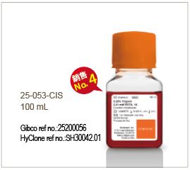 0.25% Trypsin/2.21 mM EDTA  (1X) in HBSS [-] sodium bicarbonate, calcium & magnesium